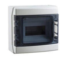 Påveggskap ABS Grå IP65 m/Transparent Dør 1X8-Mod