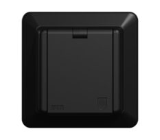 ELKO Enkel stikkontakt sprutsikker innfelt Sort