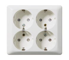 ELKO 4-veis stikkontakt med jord påvegg PH