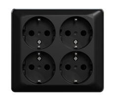 ELKO 4-veis stikkontakt påvegg RS16 Sort