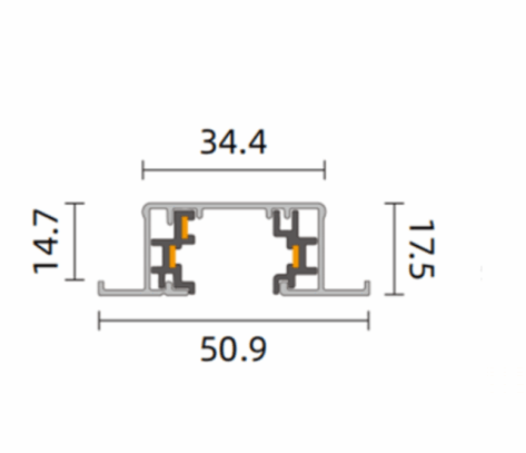 TL Skinne 1fase innfelt 0310 Hvit 2m