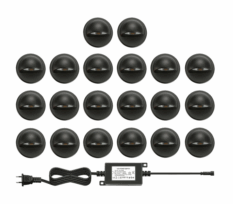 Nordic Terrassebelysning A2 20x0.4W Varmhvit IP65 Sort