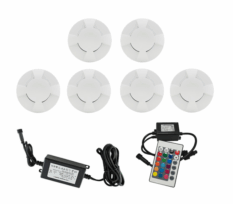 NP Terrassebelysning B5 6x0.75W RGBW IP67 Hvit