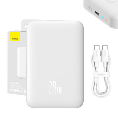 Baseus Magnetic Mini MagSafe Powerbank 10000mAh 20W Hvit