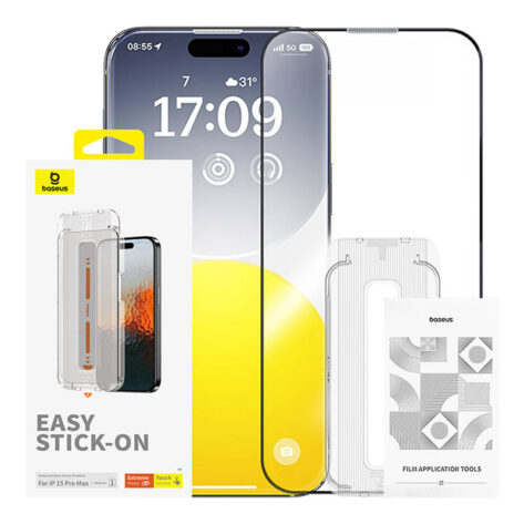 Baseus Personvernbeskyttende herdet glass Sapphire iPhone 15 Pro Max