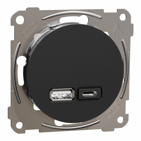 ELKO One USB PD A og C lader Sort