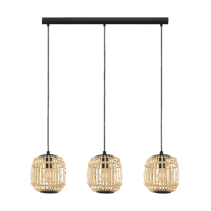 Bordesley Pendel E27 3x28W Sort/Natur