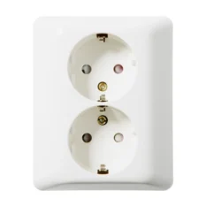 ELKO Dobbel stikkontakt med jord innfelt RH