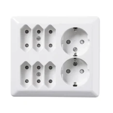 ELKO Multistikkontakt 2+6 europlugg påvegg RH