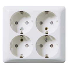 Elko 4-veis stikkontakt med jord påvegg RH