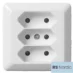 Elko 3-Veis Stikkontakt Eurostikk Påvegg RH