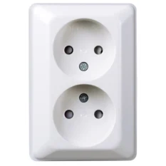 ELKO Dobbel stikkontakt påvegg uten jord RH