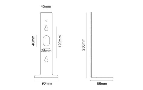 SG Tube Wall Hvit Hylle Aluminium