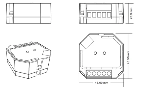 Universaldimmer DALI / Pushdim 1x200W LED SR-2303SAC-HP