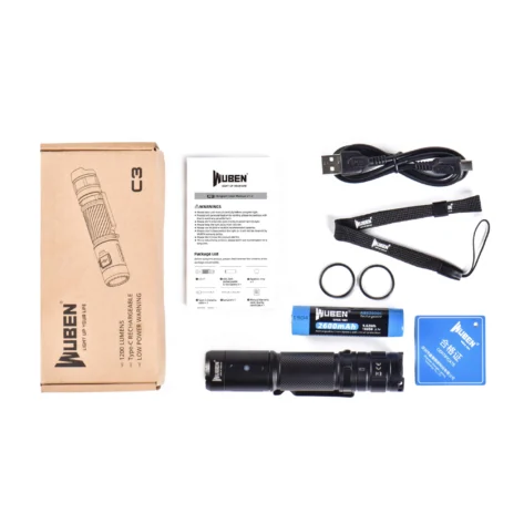 Wuben C3 Kompakt Lommelykt - 1200 Lumen