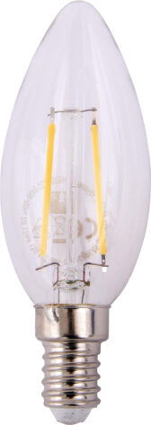 Filament LED Mignonpære E14 3W Klar 2700K (Tilsvarer 25W)