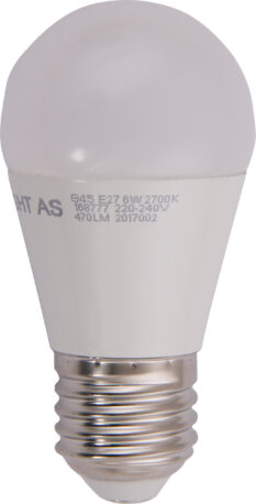 Krone LED-pære 6W E27 470lm (tilsvarer 40W) 2700K