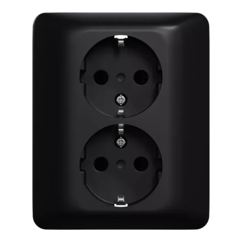 Elko Dobbel Stikkontakt m/Hurtigklemmer I RS Sort