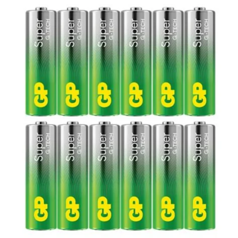 GP Super Alkaline AA-batteri 15ALR6 12-pakk