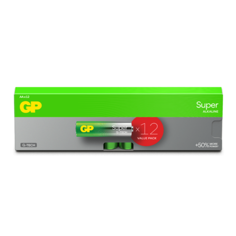 GP Super Alkaline AA-batteri 15ALR6 12-pakk